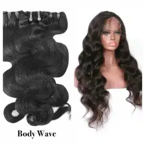 Body Wave hair bundle texture paired with a real Hair Maiden India wig example