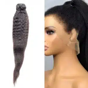 Kinky Straight hair bundle texture paired with a real Hair Maiden India wig example