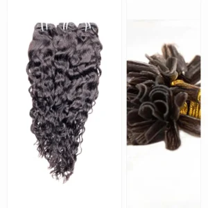 Steamed Natural Wave Keratin Tip hair texture paired with a real U Tip Keratin bond detail
