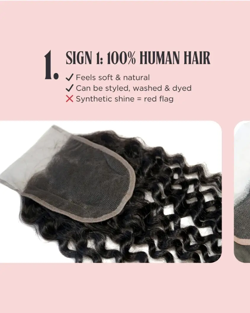 100 percent human hair wig quality sign